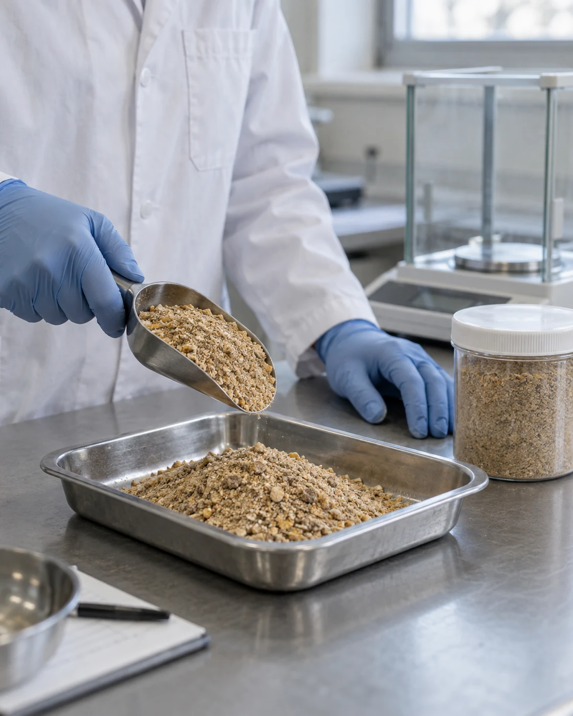 Illustrative laboratory sampling of feed ingredients